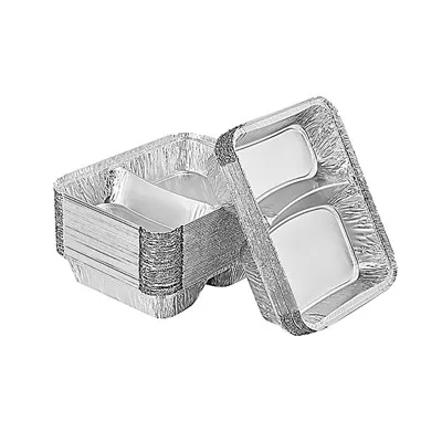 2 nodalījumu alumīnija folijas konteiners